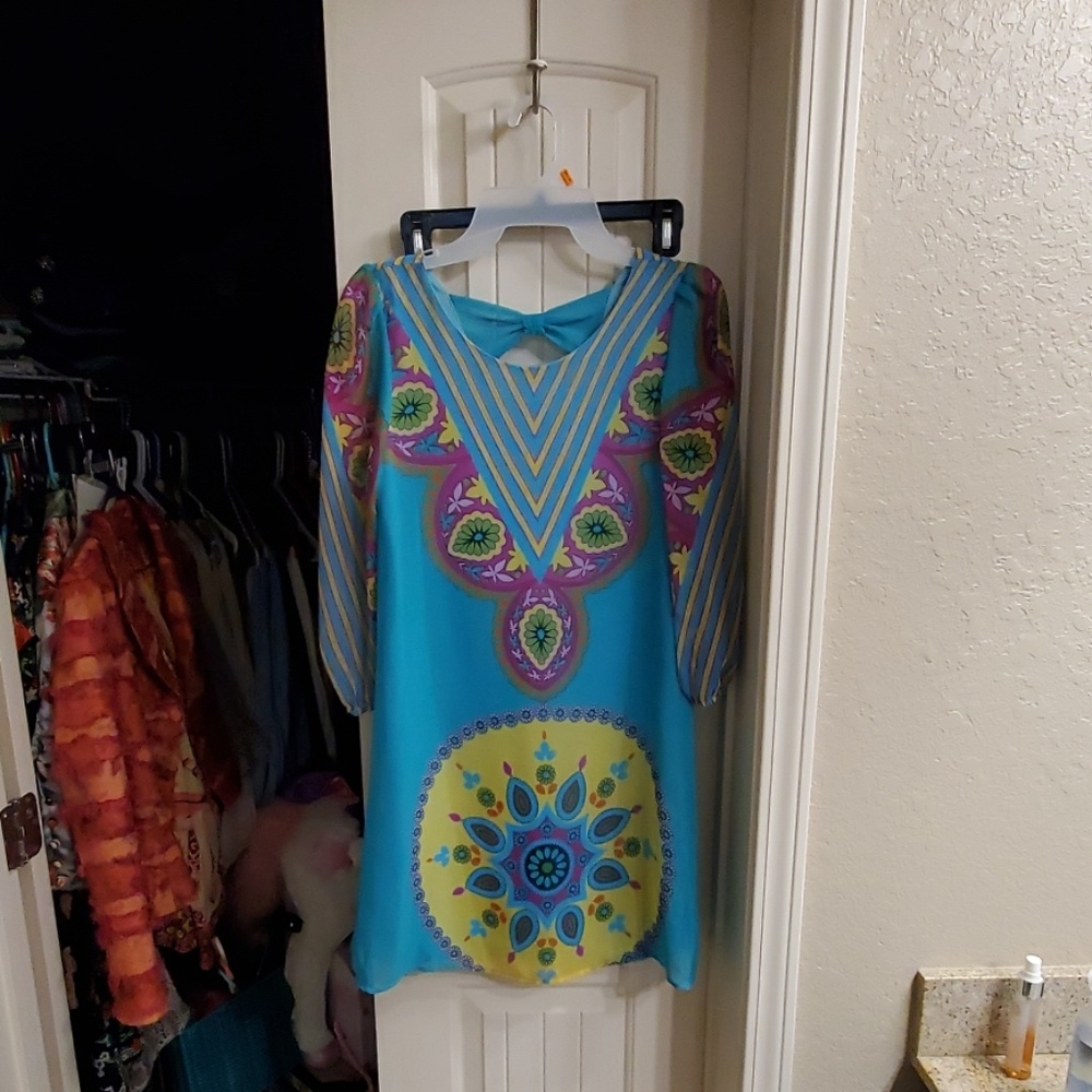 Lila boho silky dress